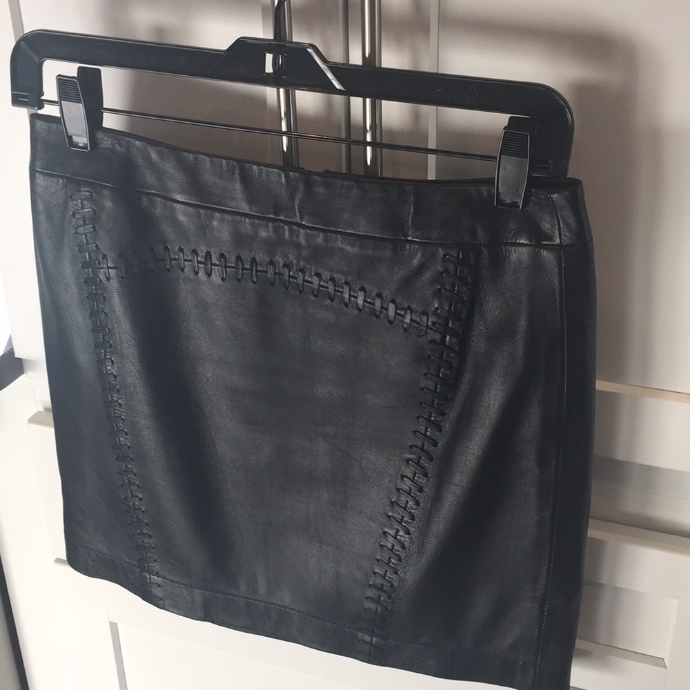 French Connection leather mini skirt
